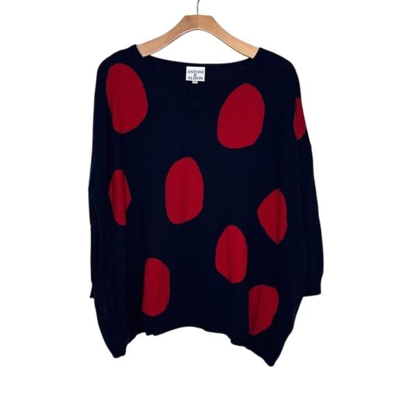 Antoni & Alison Black & Red polka dot sweater size 8 - Picture 7 of 7